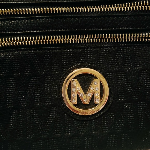 Mkf black cross body bag with gold embellishments - Picture 2 of 3